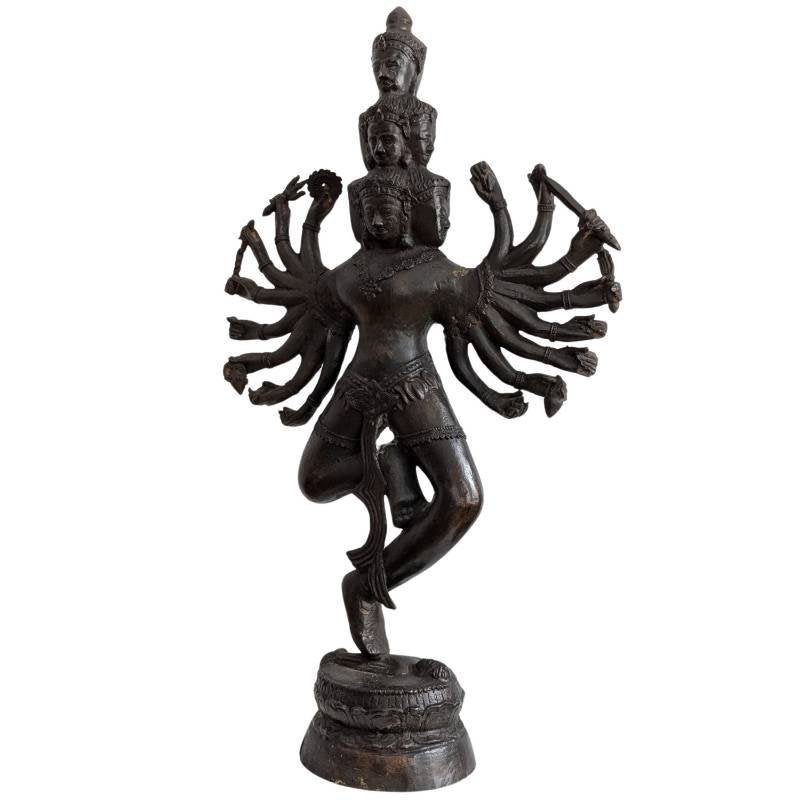 Grote Bronzen Shiva Nataraja – Thailand / Khmer-stijl, Huis en Inrichting, 79 cm, Zwart, Gebruikt, Ophalen of Verzenden