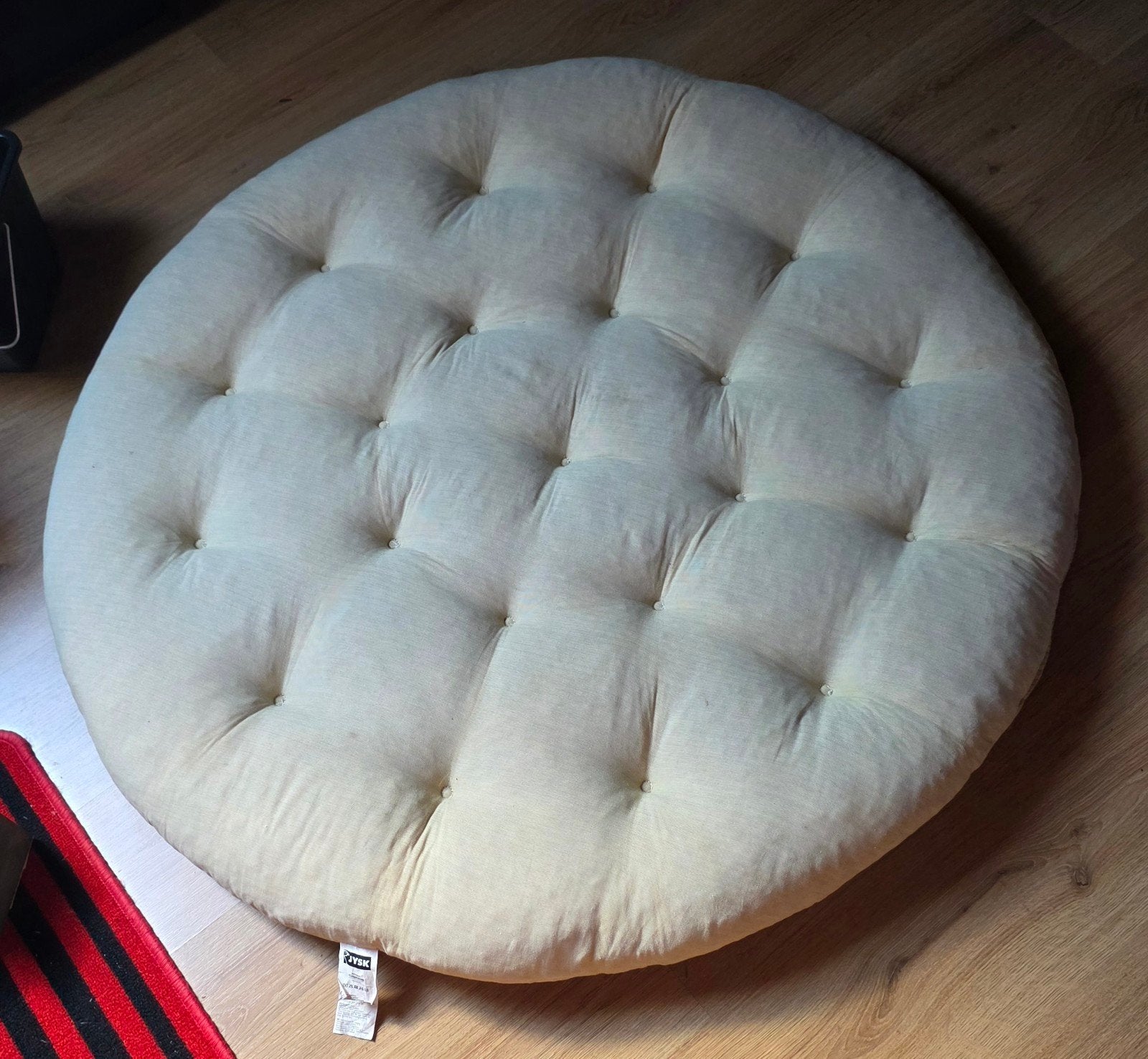 JYSK Jordrup rond kussen voor rotan stoel, Ophalen, Overige merken, Inclusief binnenkussen, Beige