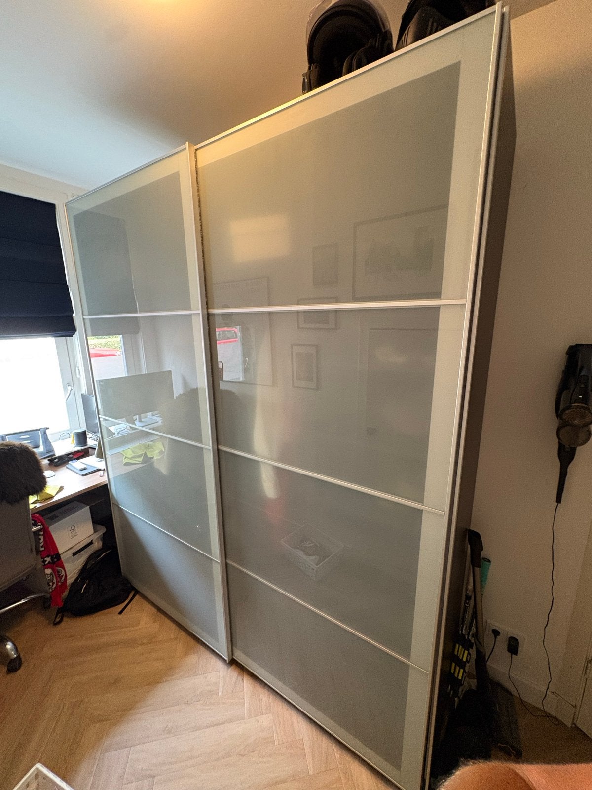 2x glazen schuifdeuren voor pax kast, Ophalen, Met plank(en), Gebruikt, 200 cm of meer