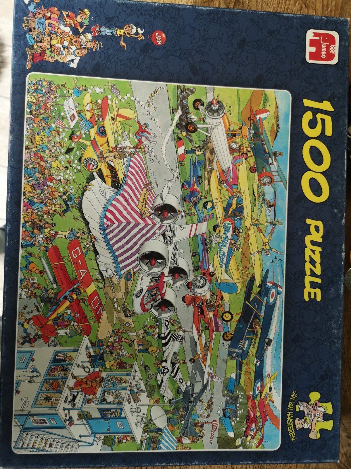 Jan van Haasteren 1500 stukjes puzzel - Vliegshow, Ophalen of Verzenden, 500 t/m 1500 stukjes, Zo goed als nieuw, Legpuzzel