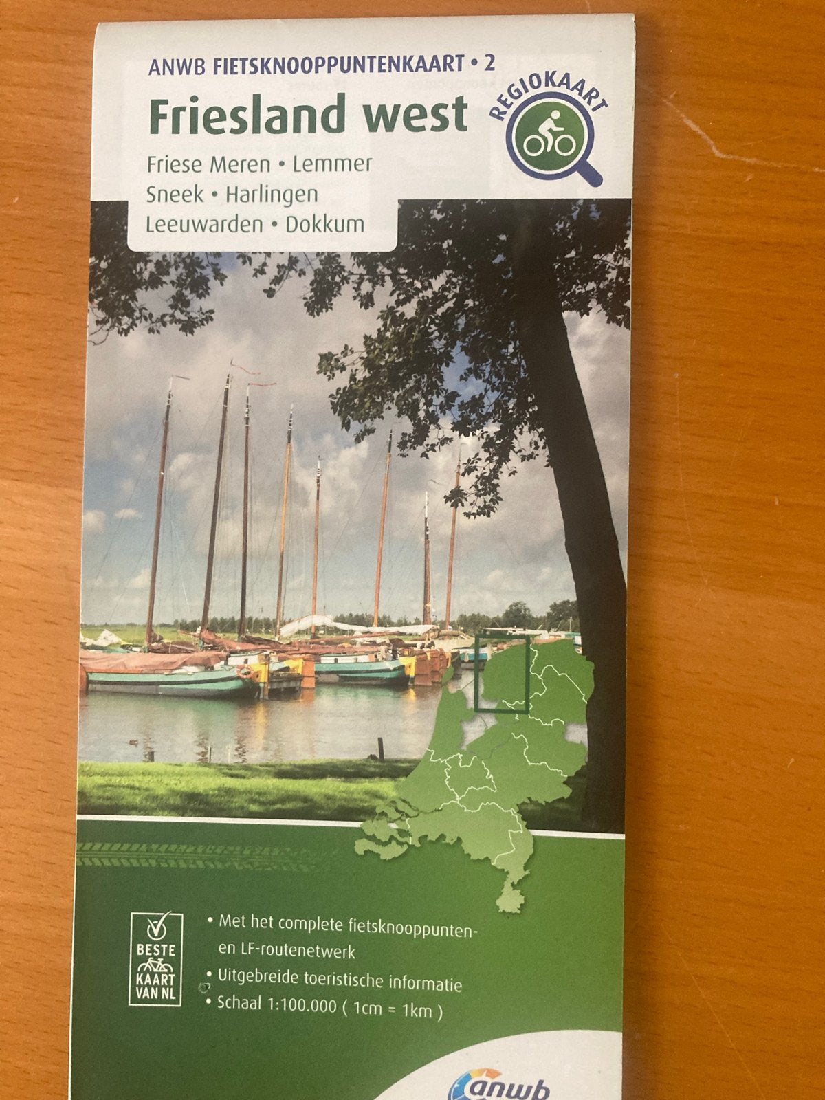 ANWB Fietsknooppuntenkaart Friesland West, Boeken, 2000 tot heden, Ophalen of Verzenden, Nederland, Landkaart
