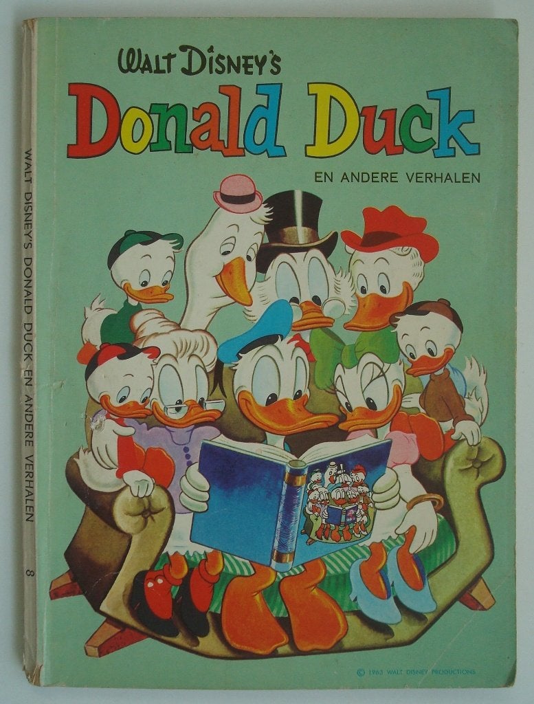 Donald Duck en andere verhalen 8, 1e druk uit 1963, Boeken, Ophalen, Gelezen, Walt Disney, Eén stripboek