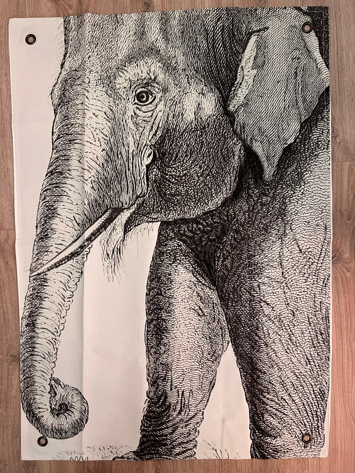 Wandkleed olifant - wit decoratie kinderkamer 111 x 78 cm, Ophalen, Zwart, Overige stijlen, Nieuw