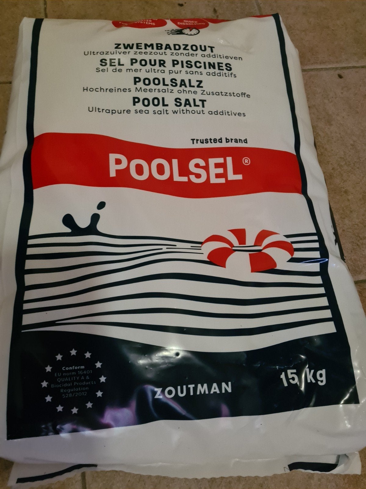 Poolsel Zwembadzout 15 kg - Ultrazuiver Zeezout, Ophalen, Nieuw, Reinigingsmiddel