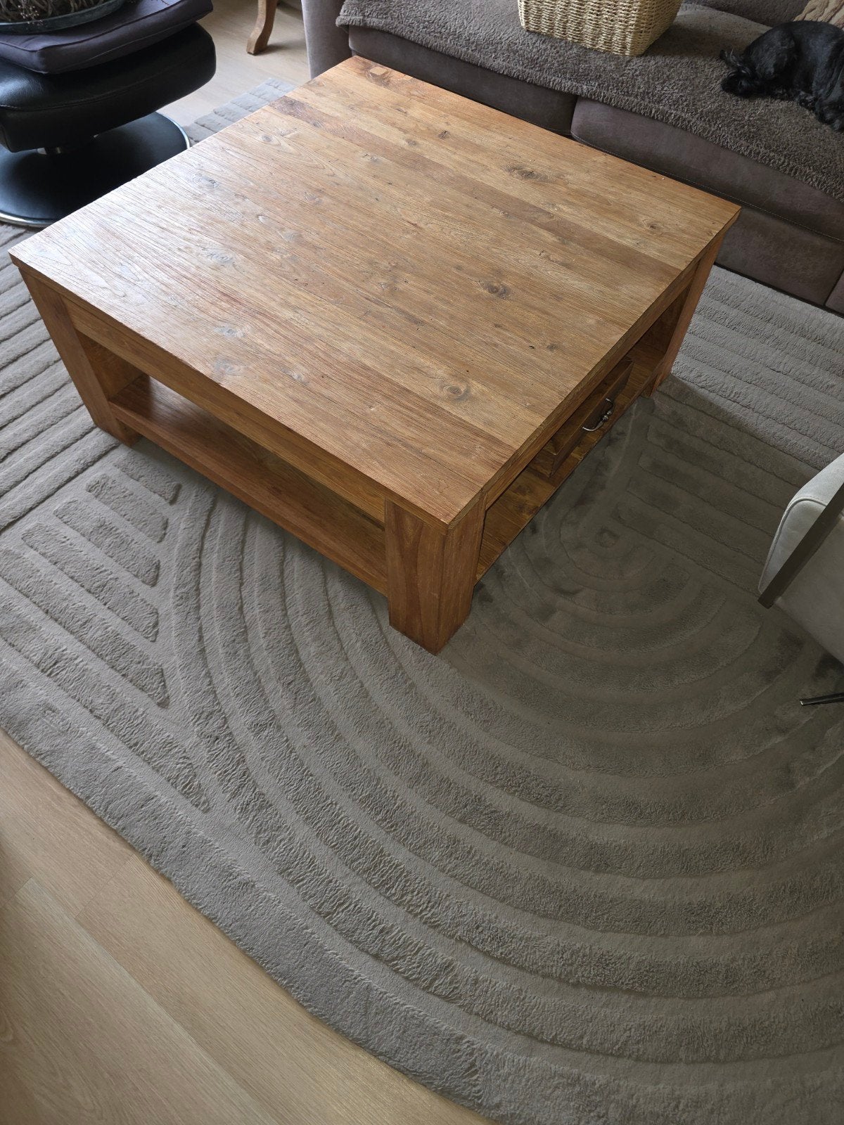 massief teakhouten salontafel, Ophalen, Gebruikt, Teakhout, 100 tot 150 cm
