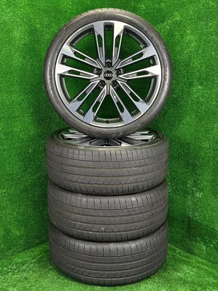 Originele 21 inch Audi velgen met banden A6 S6 C8, Audi, Gebruikt, 255 mm, Banden en Velgen