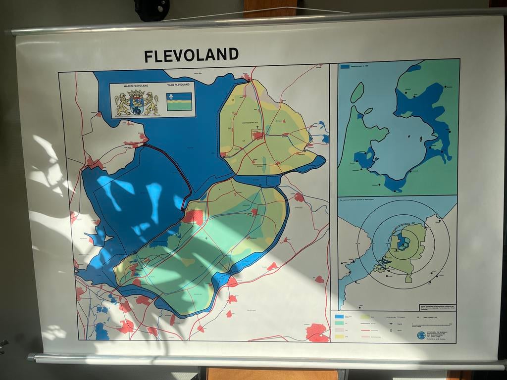 Schoolposters Topografie: Flevoland, Zeeland en Gelderland, Ophalen, Aardrijkskunde