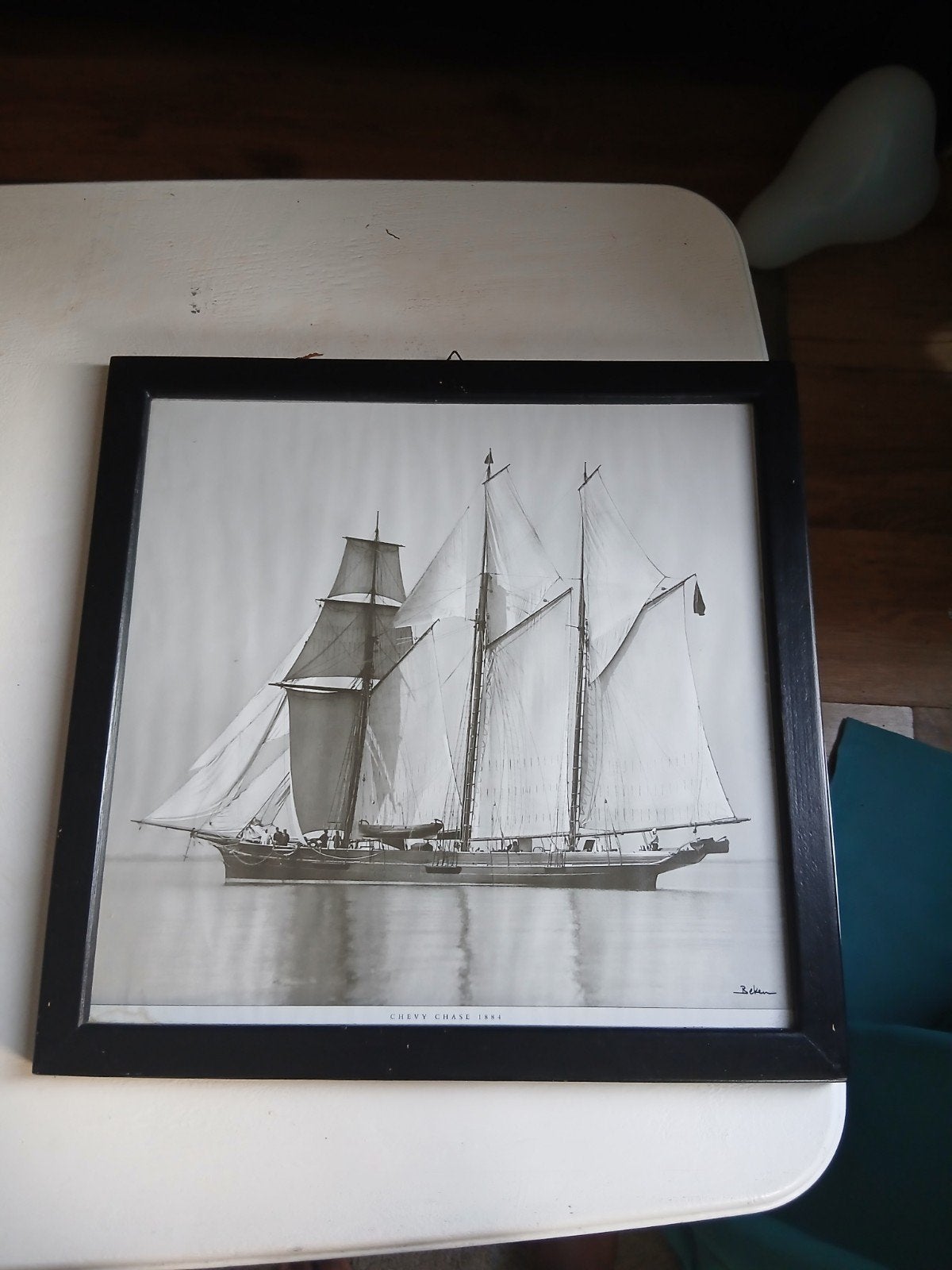 Uniek Portret Schip 'Chevy Chase 1884' - Beken, Antiek en Kunst, Kunst | Tekeningen en Foto's, Ophalen