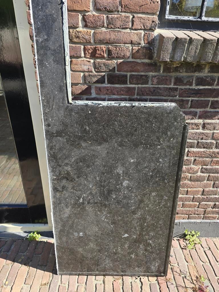Deel granieten aanrechtblad - Donkergrijs/Zwart, Huis en Inrichting, Keuken | Keukenelementen, Ophalen, Gebruikt, Zwart, Minder dan 100 cm