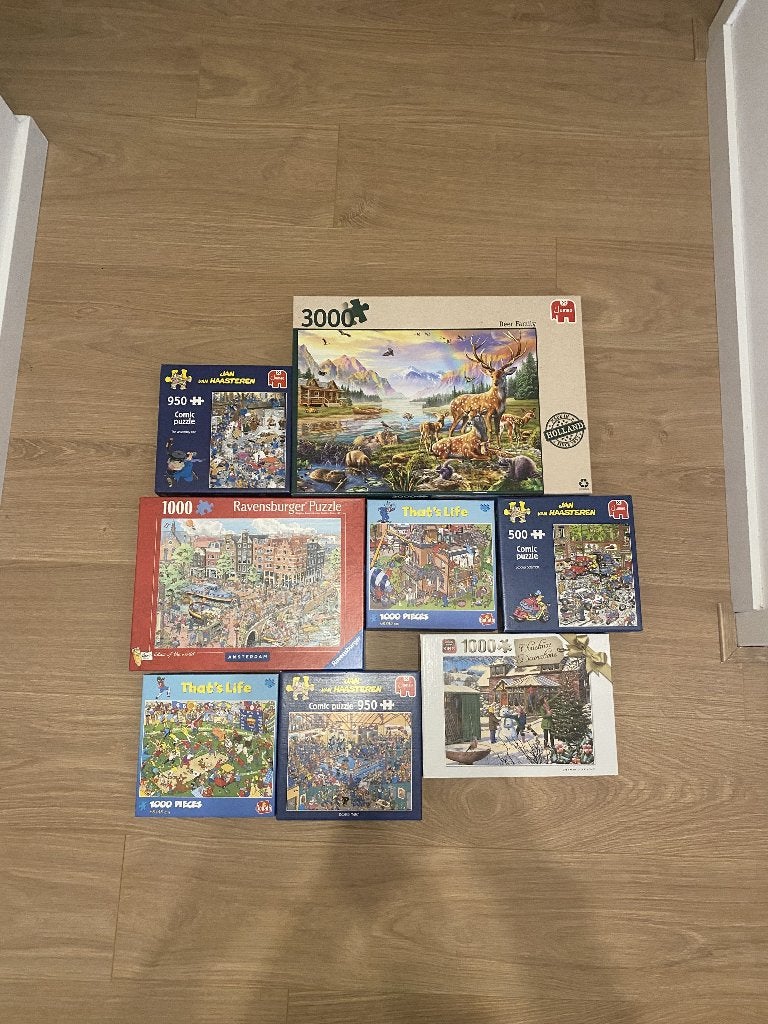 Puzzelpakket - o.a. Jan van Haasteren, Jumbo, Ravensburger, Ophalen of Verzenden, 500 t/m 1500 stukjes, Zo goed als nieuw, Legpuzzel