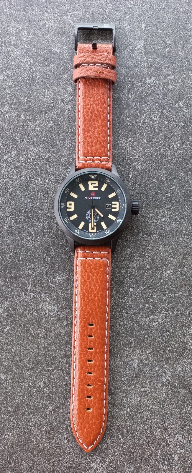 Naviforce Horloge - Nieuw met Bruin Leren Bandje, Ophalen of Verzenden, Nieuw