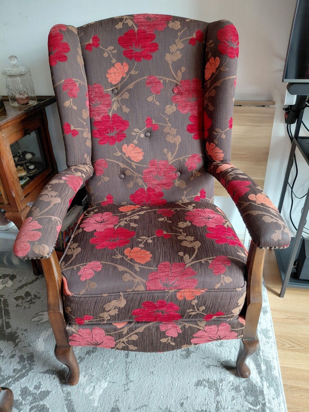 Twee comfortabele fauteuils met bloemen- en strepen, Ophalen, Gebruikt, Twee, Overige kleuren