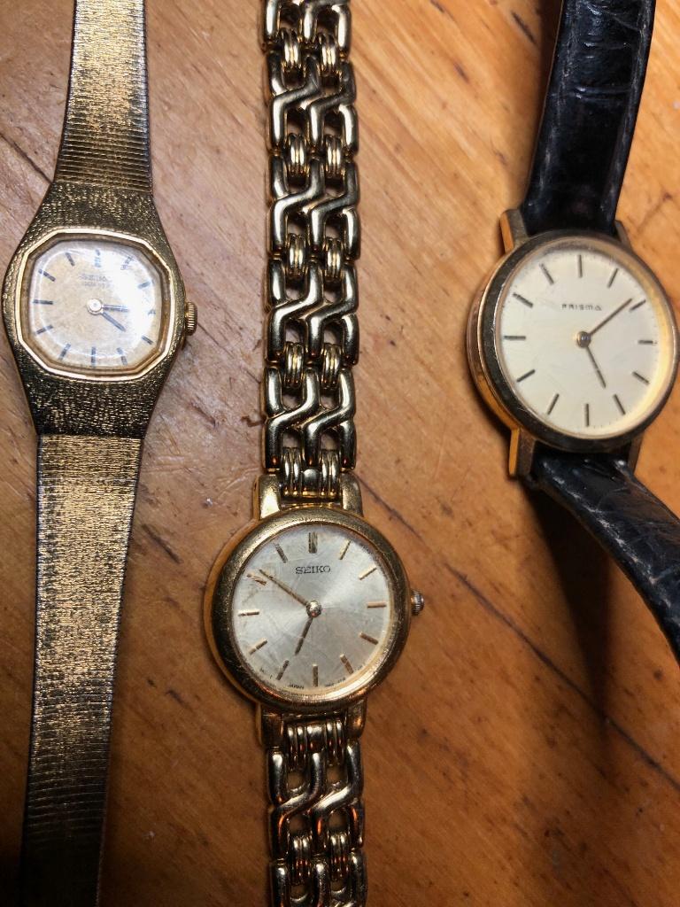 3 dames horloges loop of sloop, Gebruikt, Staal, Polshorloge, Ophalen of Verzenden
