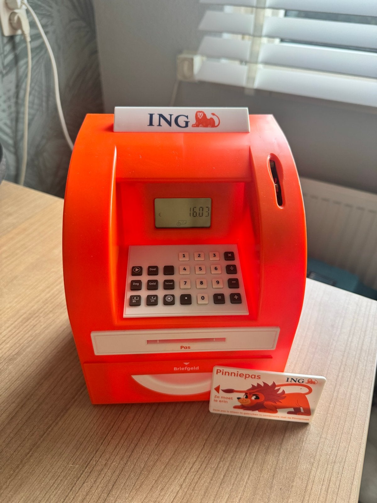 ING Pinniemaat - goed werkende speelgoed pinautomaat, Ophalen of Verzenden, Gebruikt