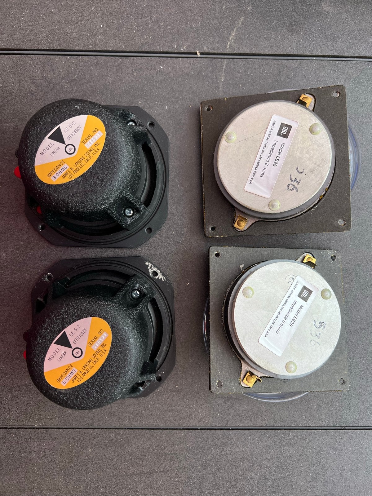 JBL LE5-2 Midrange en LE25 Tweeter Speakers (Vintage), Audio, Tv en Foto, Luidsprekers, Gebruikt, JBL, Overige typen, Ophalen of Verzenden