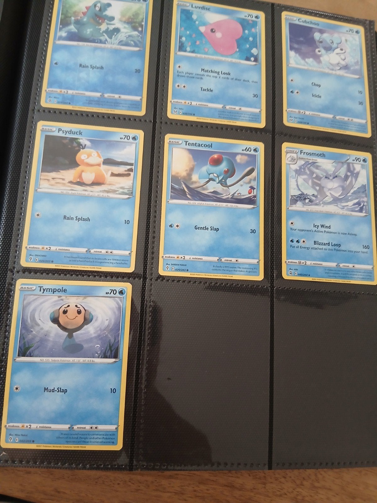 Pokémon kaarten: Luvdisc, Psyduck, Tentacool, Tympole, Frosm, Ophalen of Verzenden