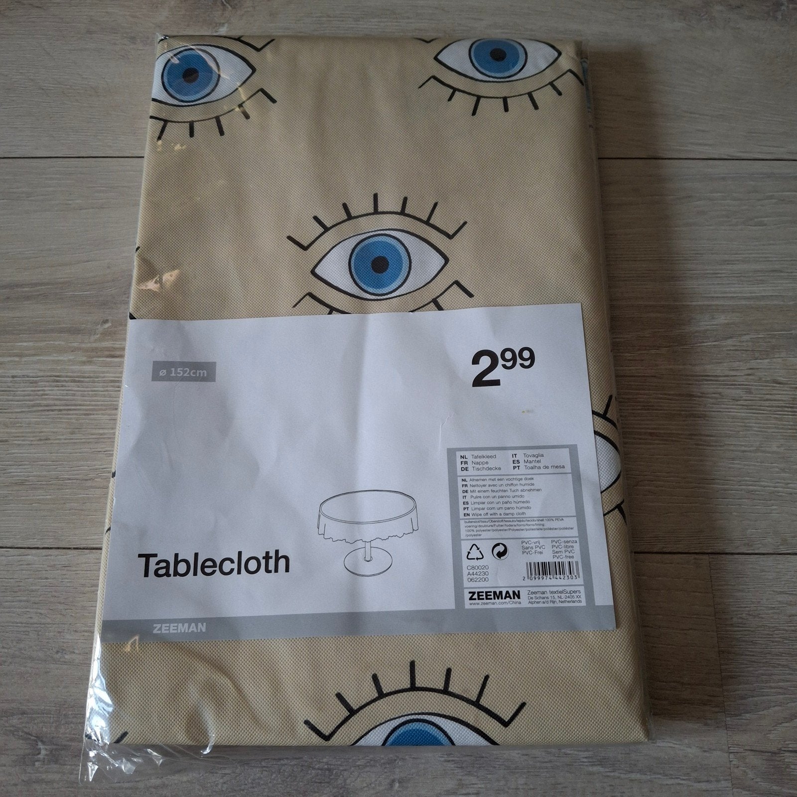 Nieuw Zeeman Tafelkleed met Oogpatroon - 152cm Rond, Ophalen of Verzenden, Nieuw, Rond