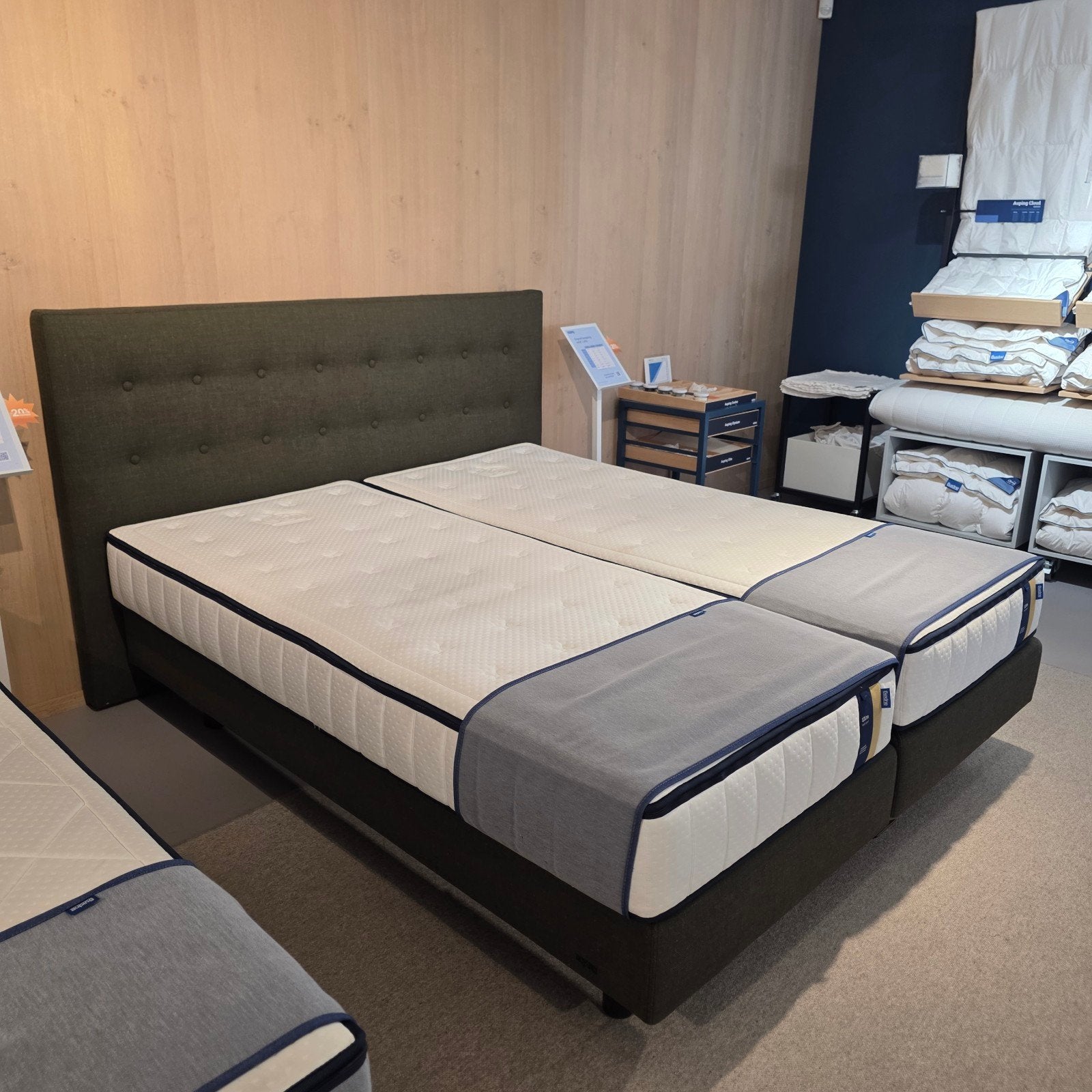 Showroom Auping Original Boxspring 180x210 + Elite Matrassen, Ophalen of Verzenden