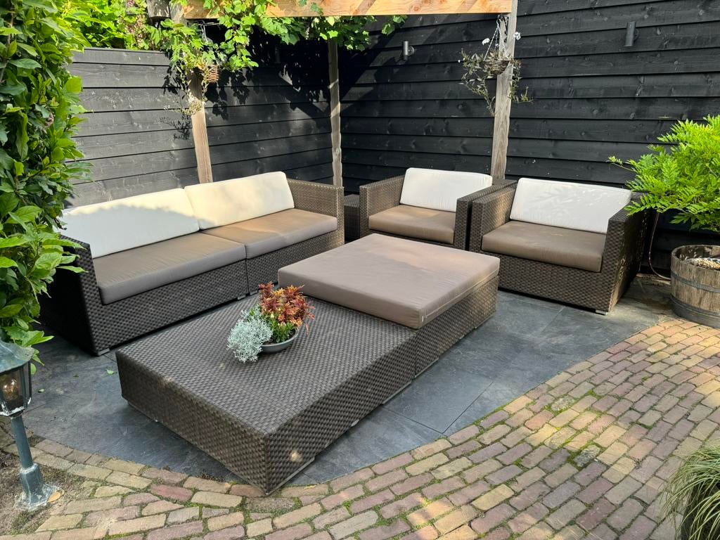 Dedon Lounge Loungeset Tuinset, Ophalen, Zo goed als nieuw, Wicker, Hocker
