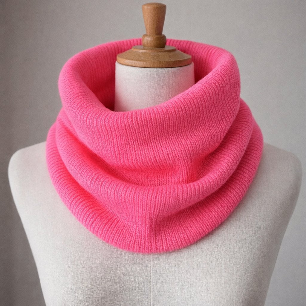 vintage 80's- neon roze lange colsjaal/ 55 x35 cm/one size, Ophalen of Verzenden, Gedragen, Maat 46/48 (XL) of groter, Sjaal
