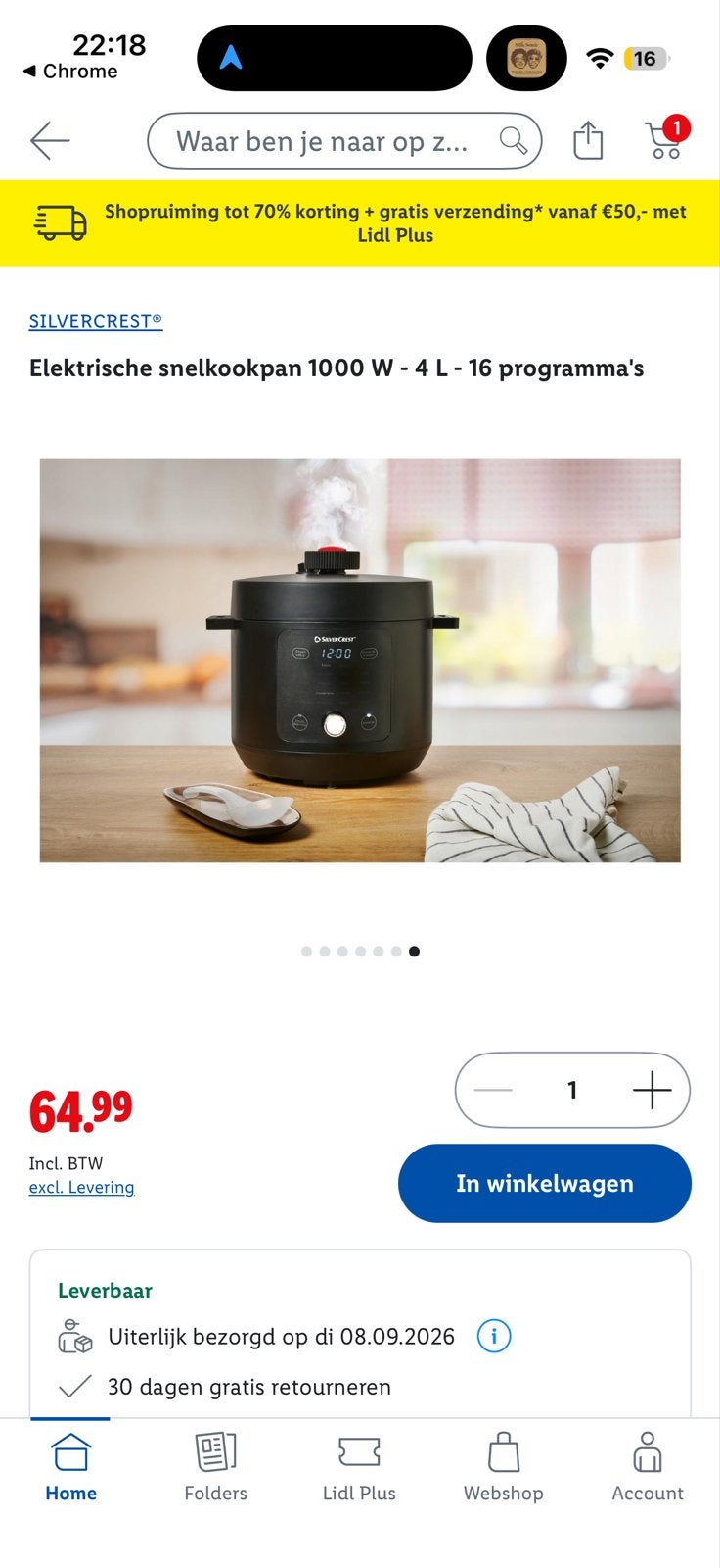 Silvercrest Elektrische Snelkookpan 1000W - 4L (incl. doos), 3 tot 4 liter, Ophalen, Zo goed als nieuw, 3 snelheden of meer