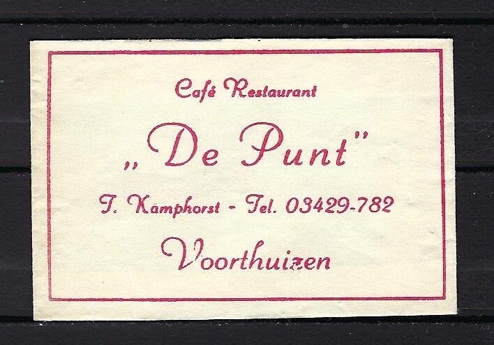 130 Voorthuizen cafe rest DE PUNT, Ophalen of Verzenden, Nederland