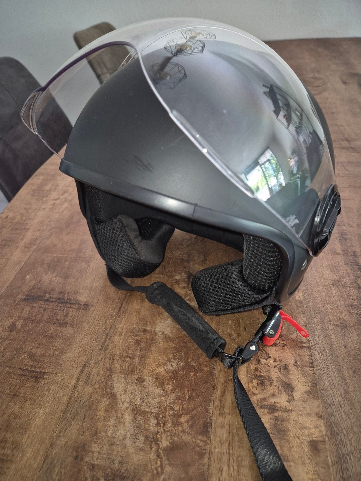Vinz Helmets Jethelm Mat Zwart Maat M 57, Ophalen of Verzenden, Zo goed als nieuw, Medium, Vinz