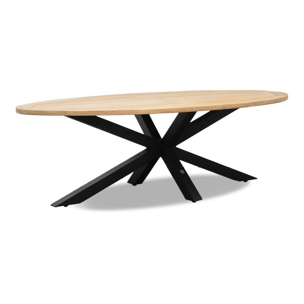 Cleve dining tuintafel ovaal | aluminium + teakhout | 240cm, Ophalen, Aston Martinlaan 36, Teakhout, Nieuw