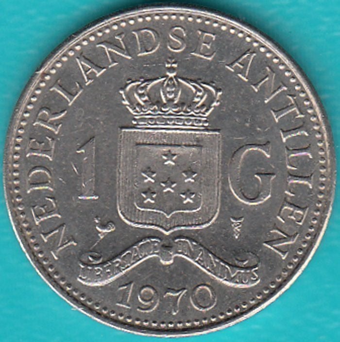 Nederlandse Antillen 1 gulden 1970 Juliana in munthouder, Ophalen of Verzenden, Koningin Juliana, 1 gulden, Losse munt