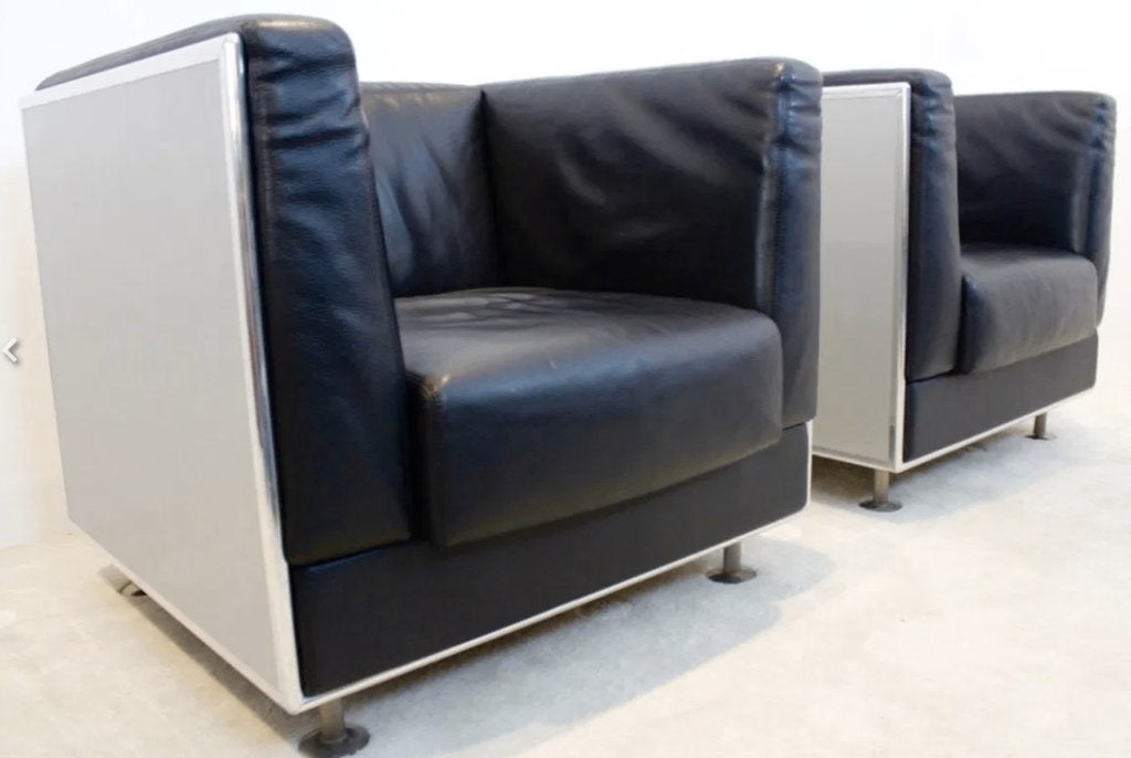 2 Matteo Grassi Fauteuil fauteuils Kunihide Oshinomi KO, Ophalen of Verzenden, Nvt, Nvt, Leer