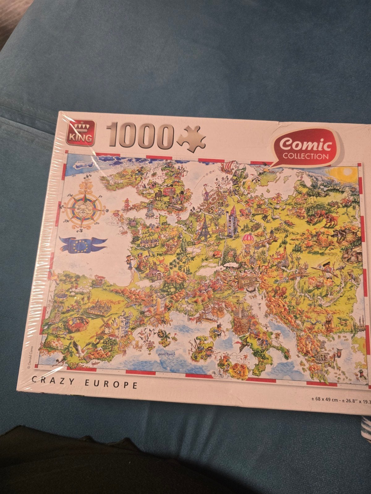Nieuwe King Legpuzzel 1000 stukjes Crazy Europe Comic, Ophalen, 500 t/m 1500 stukjes, Nieuw, Legpuzzel