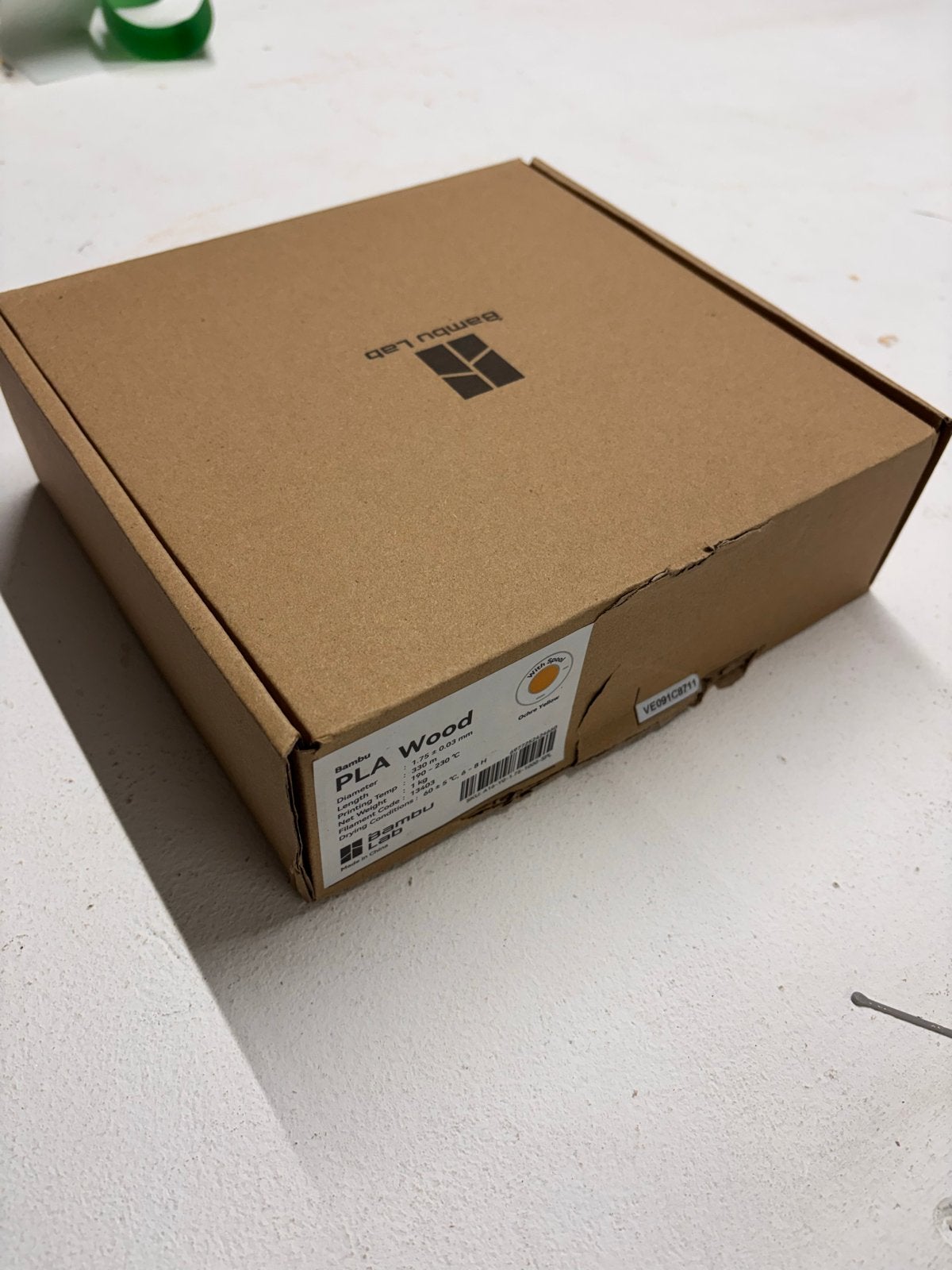 Bambu Lab PLA Wood Filament - Okergeel (met spoel), Ophalen of Verzenden, Nieuw, Filament