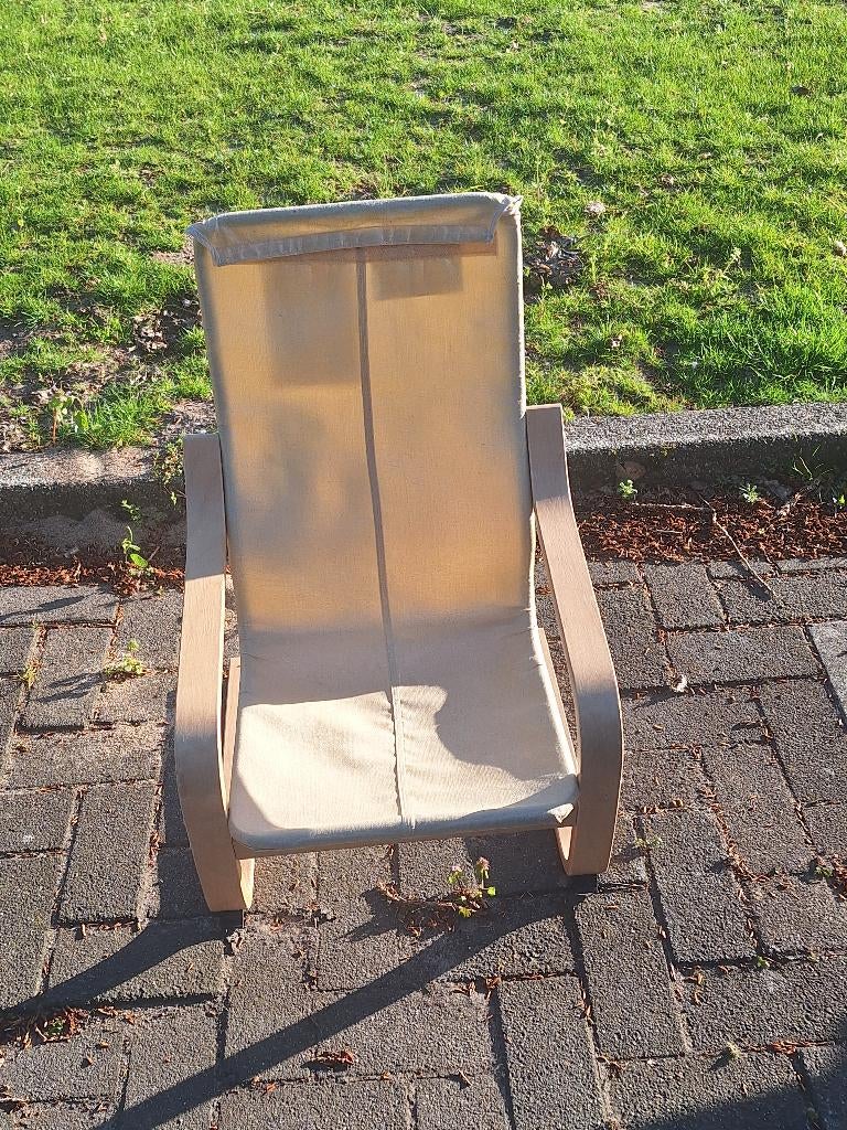 kinder relax stoel, Huis en Inrichting, Fauteuils, Gebruikt, Hout, Stof, Minder dan 50 cm, Minder dan 75 cm, Ophalen