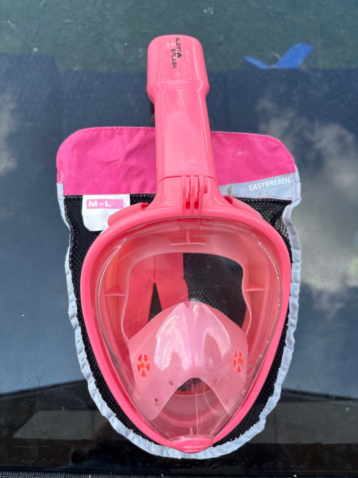 snorkelmasker M-L met nieuwe rubbers.Roze Easybreath, Ophalen, Gebruikt, Snorkelmasker