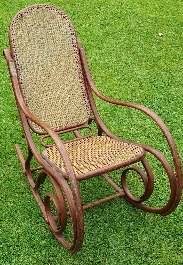 Thonet schommelstoel, Ophalen, Gebruikt, Bruin, Hout