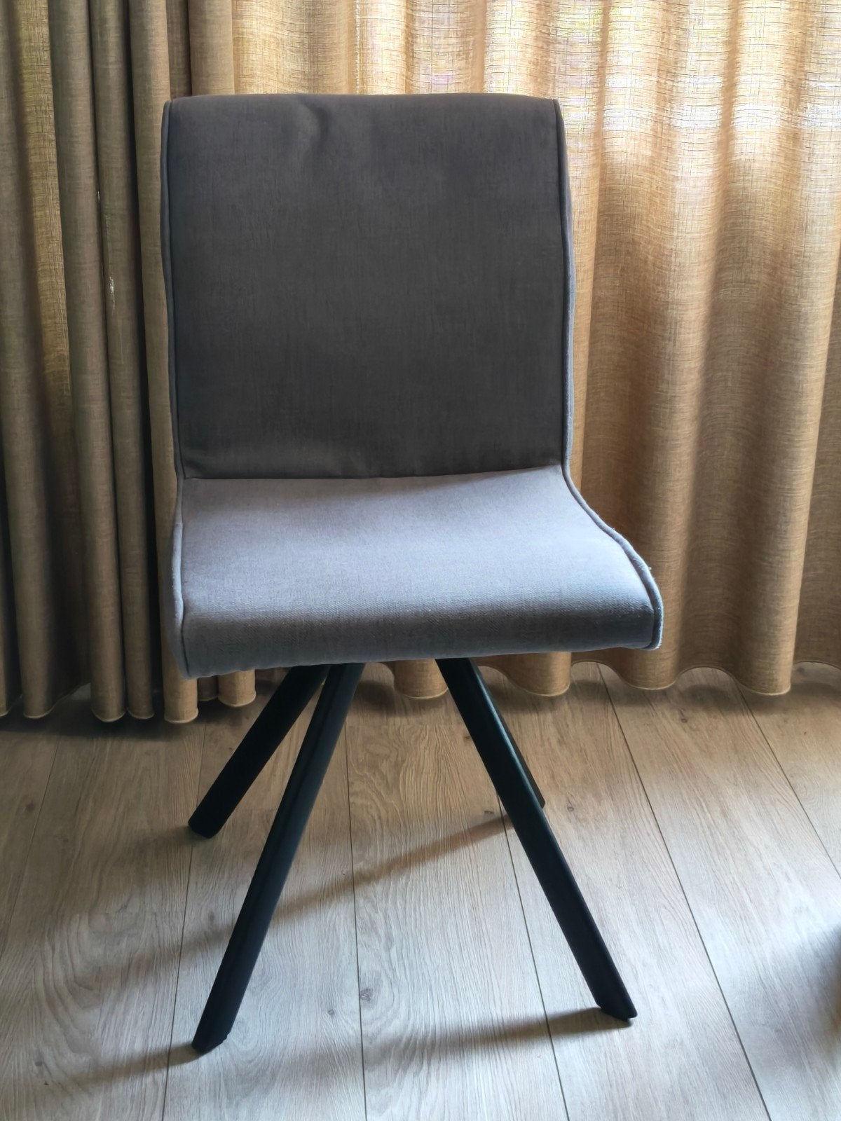 Set van 6 eetkamerstoelen grijs/gemêleer (Sotrue Troubadour), Ophalen, Gebruikt, Metaal, Grijs