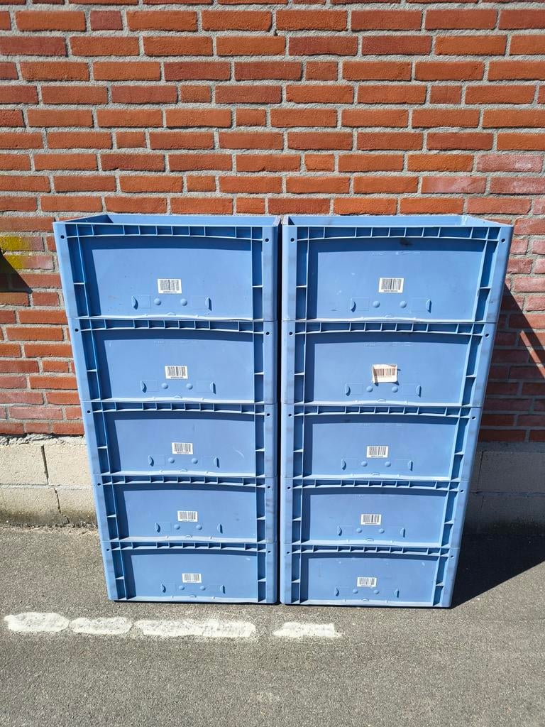 10x Handige plastic stapelbak voor opslag  (60 x 40 x 25), Ophalen, Minder dan 50 cm, Gebruikt, -