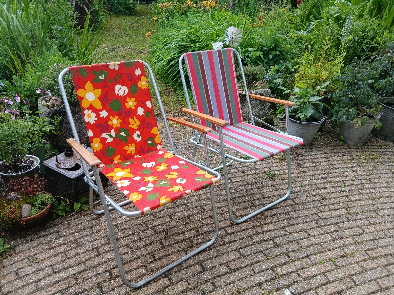 Twee retro vintage camping stoelen, Ophalen, Huis en Inrichting