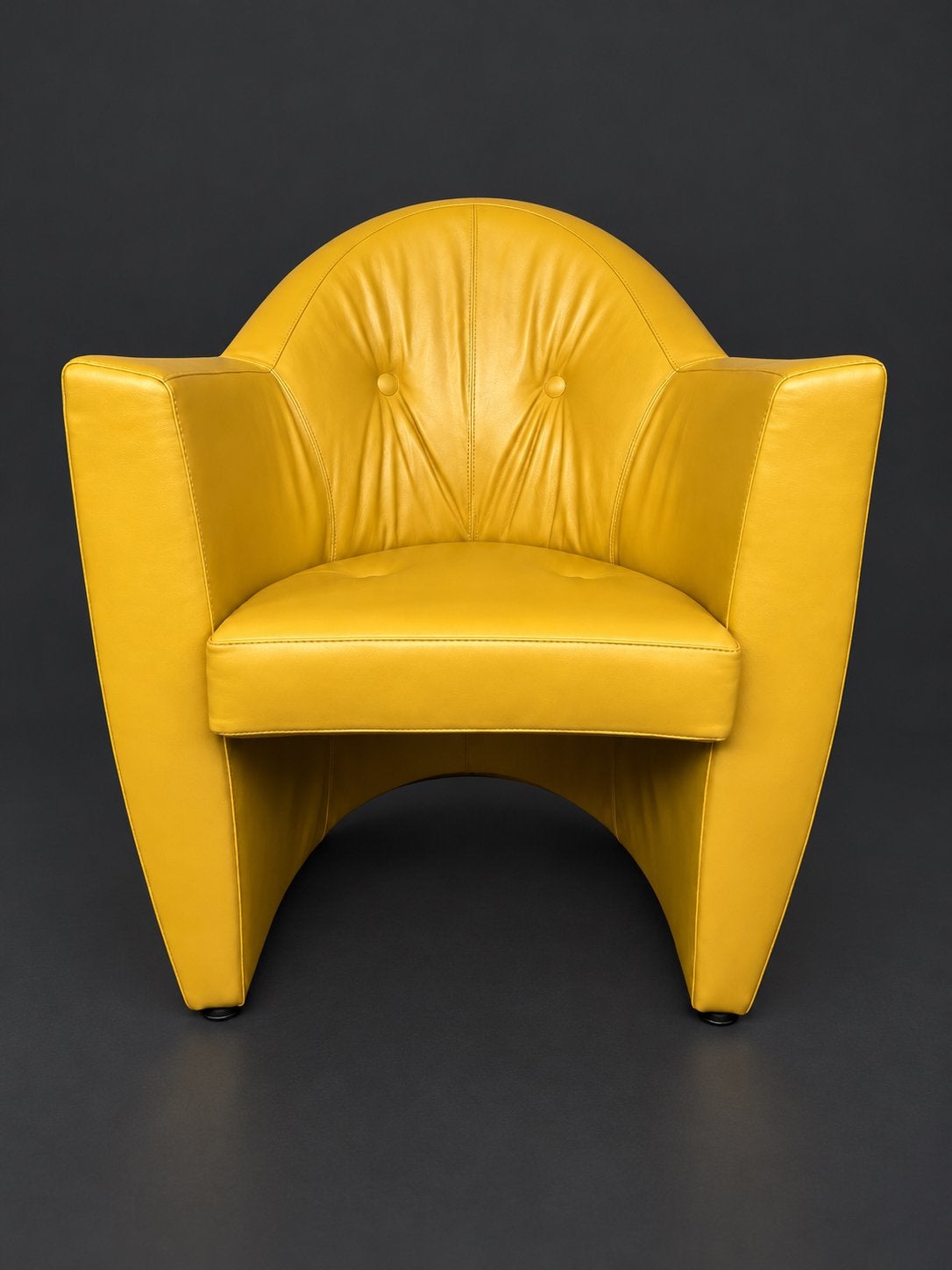 Leolux Carabita fauteuil geel leer, Huis en Inrichting, Ophalen, Gebruikt, Minder dan 75 cm, Leer