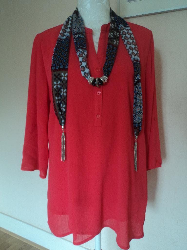 Rode Blouse Maat 42, Verzenden, Maat 42/44 (L), Zo goed als nieuw, Canda