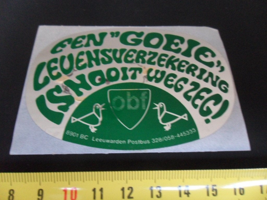 sticker folie OBF leeuwarden een goeie levensverzekering, Ophalen of Verzenden, Zo goed als nieuw