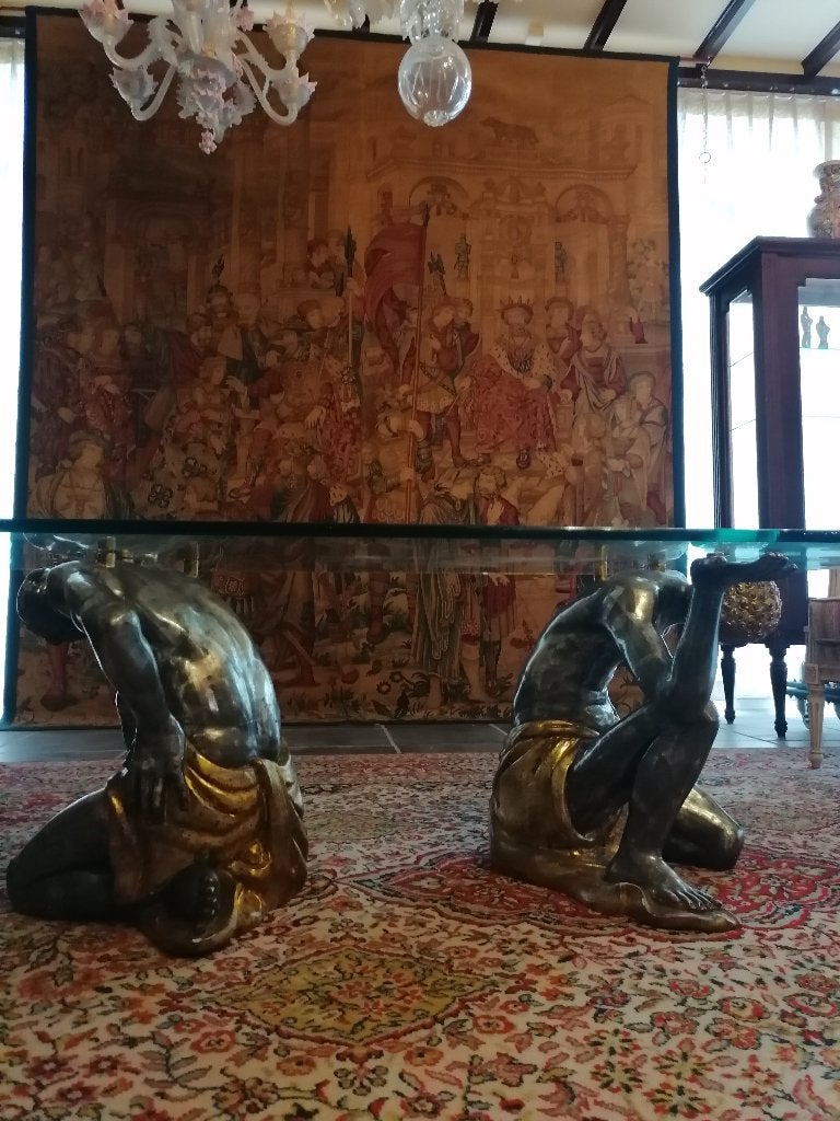 oude Venetiaanse hout polychrome beelden tafel, Ophalen