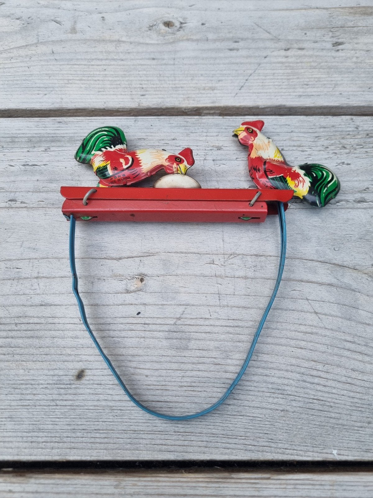 Vintage blikken haan speelgoed - Made in China, Antiek en Kunst, Ophalen of Verzenden