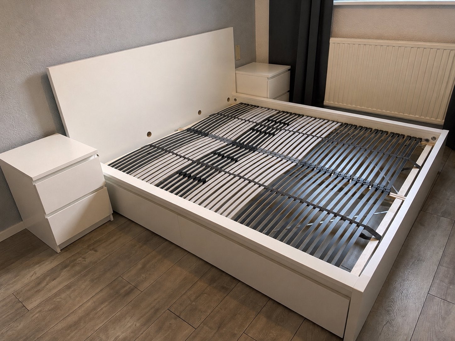 Gedemonteerd IKEA MALM bedframe wit 180x200, Ophalen, Wit, Tweepersoons, Zo goed als nieuw