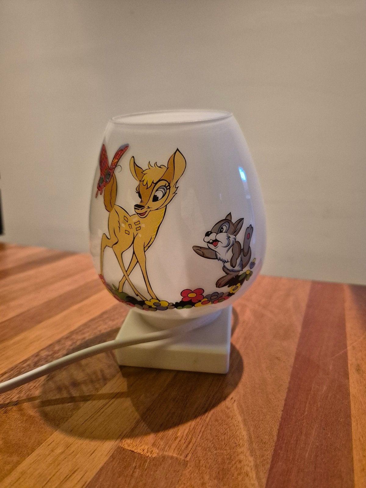 Vintage Bambi en Stampertje Nachtlampje, Vintage, Gebruikt, Ophalen of Verzenden, Wit
