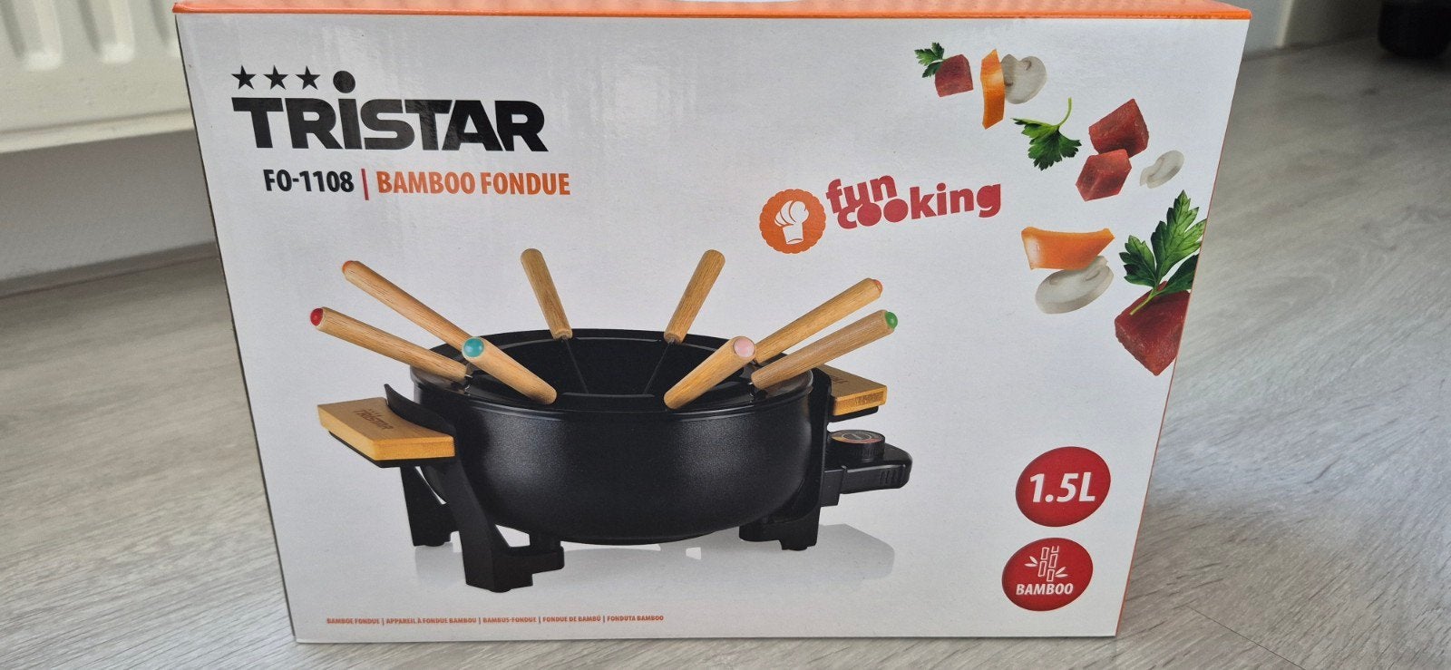 Tristar FO-1108 Bamboo Fondue - Nieuw in doos, Ophalen, Nieuw, Elektrisch, Fondueset