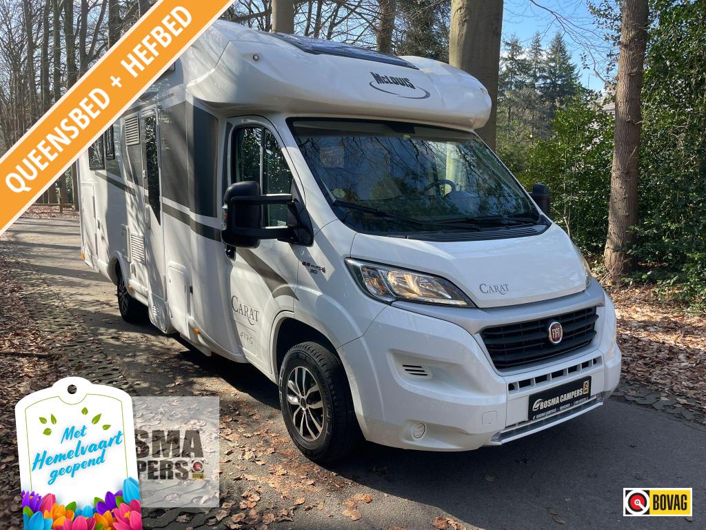 McLouis Carat 479 G Queensbed 57000 km Airco Hefbed Euro 6, Caravans en Kamperen, Campers, Ringverwarming, Fiat, Airbags, Bedrijf