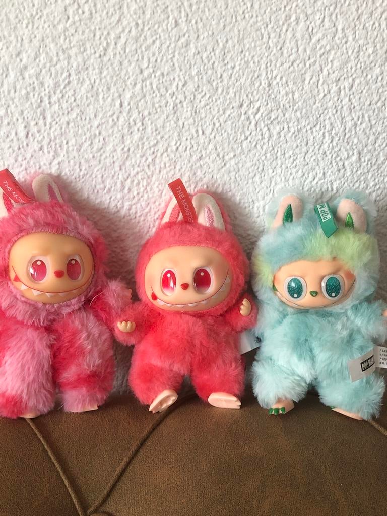 Labubu The Monsters Knuffels - Roze en Blauw/Groen, Overige merken, Overige karakters, Overige typen, Ophalen of Verzenden