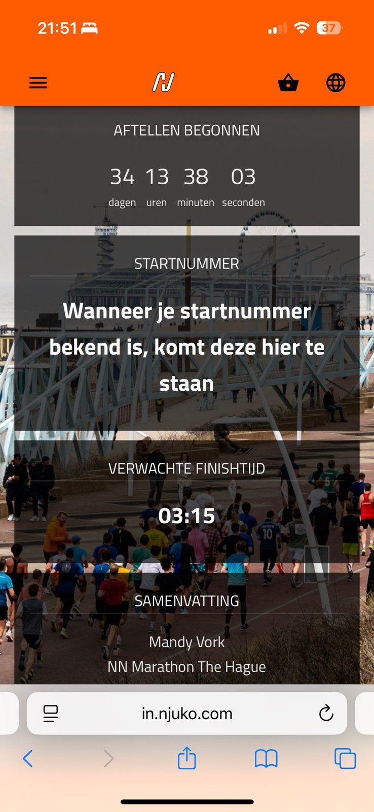 Startbewijs NN Marathon The Hague, Eén persoon