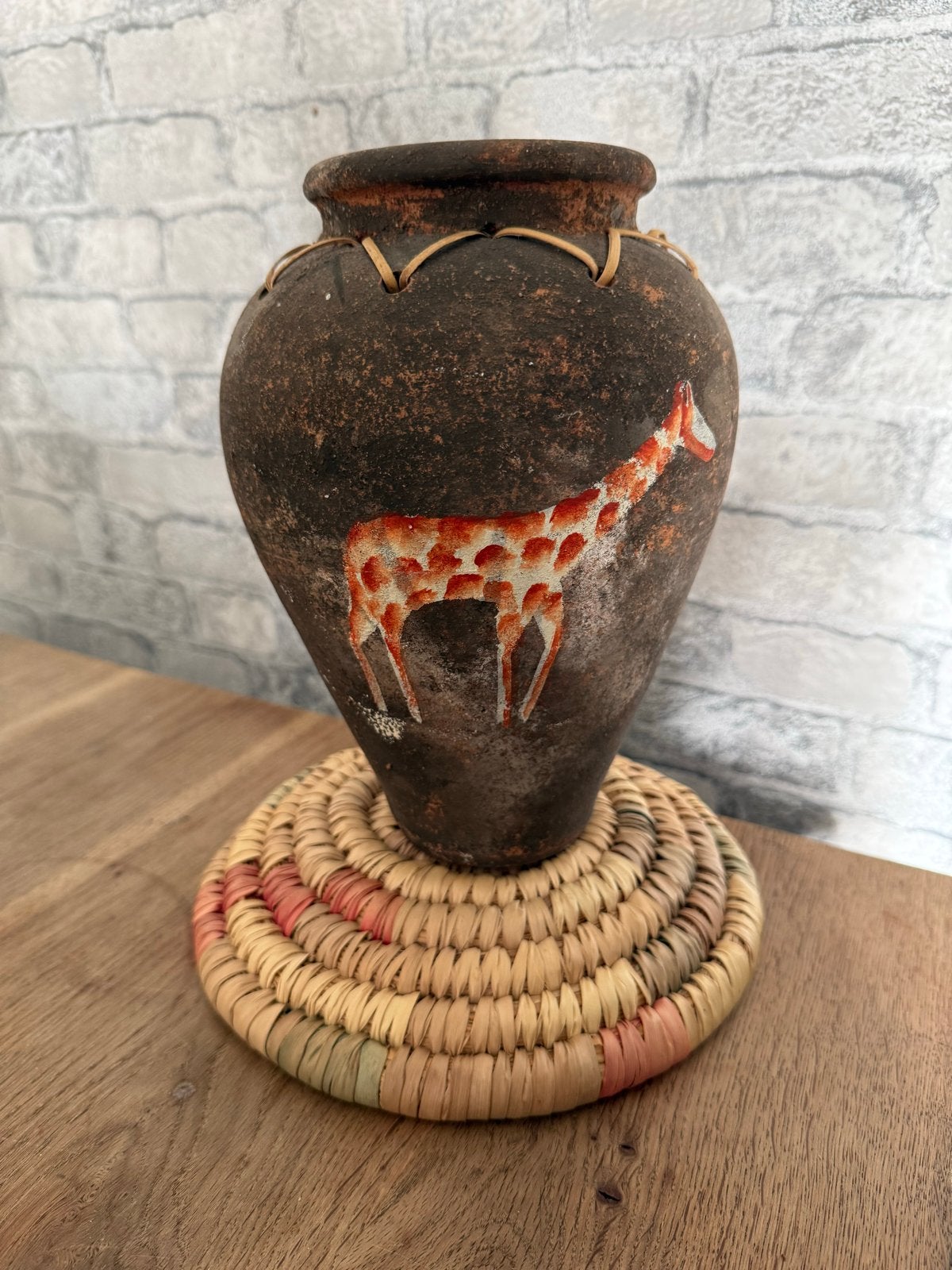 Decoratieve vaas met giraffe-motief, Antiek en Kunst, Ophalen of Verzenden